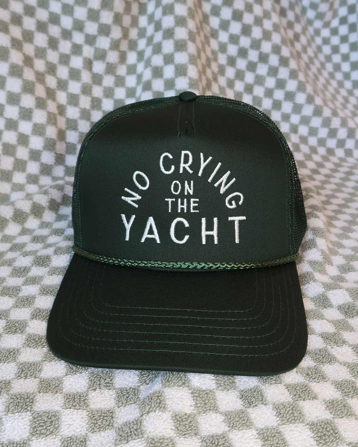 No Crying on the Yacht Green Rope Trucker Hat– Shop Sundrop